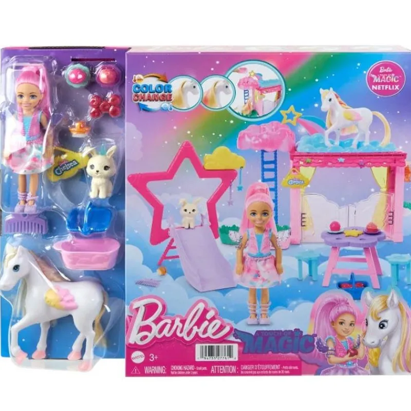 Barbie Chelsea Set de Juegos A Touch of Magic con Bebé Pegaso<Mattel New