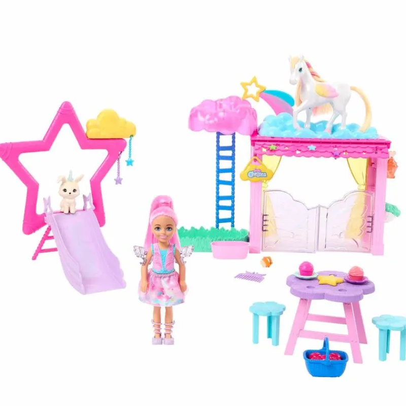 Barbie Chelsea Set de Juegos A Touch of Magic con Bebé Pegaso<Mattel New