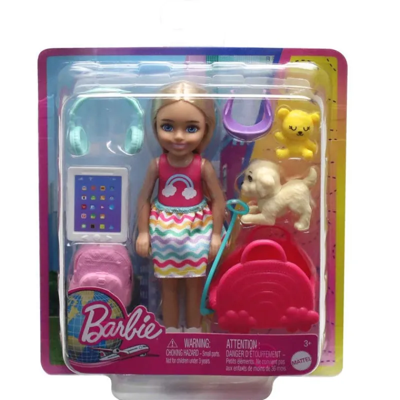 Barbie Chelsea Viajera con Perrito Incluye 7 Accesorios de Viaje<Mattel Clearance