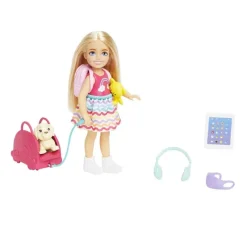 Barbie Chelsea Viajera con Perrito Incluye 7 Accesorios de Viaje<Mattel Clearance
