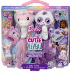 Barbie Cutie Reveal Pijamada 2 Pack Disfraz de Unicornio y Pandacornio<Mattel Outlet