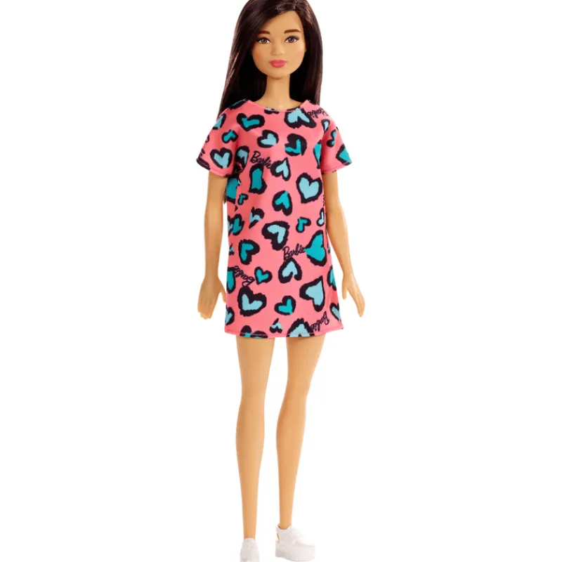 Barbie Fashion Cabello Negro con Vestido con Corazones<Mattel New