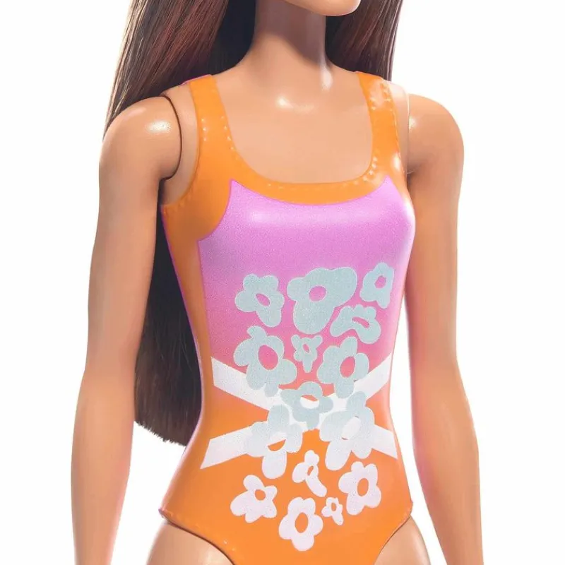 Barbie Fashion Doll & Beauty de Playa con Traje de Baño Naranja<Mattel Clearance