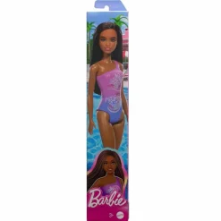 Barbie Fashion Doll & Beauty de Playa con Traje de Baño Morado<Mattel Outlet