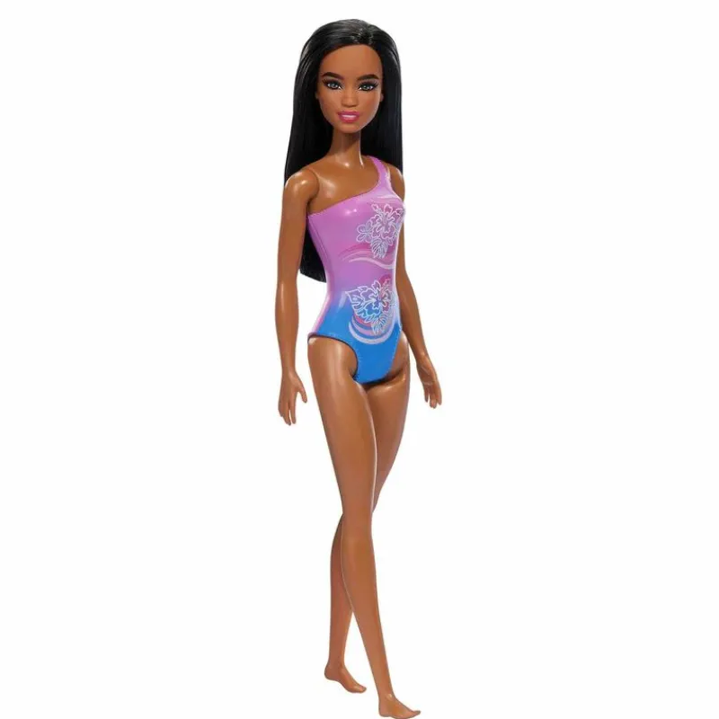 Barbie Fashion Doll & Beauty de Playa con Traje de Baño Morado<Mattel Outlet