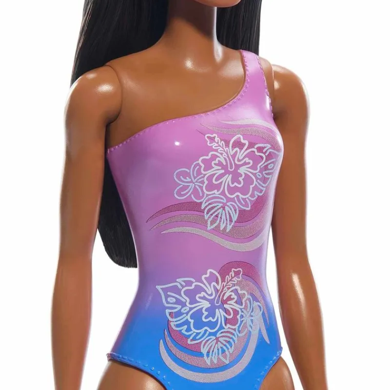 Barbie Fashion Doll & Beauty de Playa con Traje de Baño Morado<Mattel Outlet