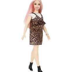 Barbie Fashion Doll & Beauty Cabello Rosa Fashion Dress Animal Print<Mattel Hot