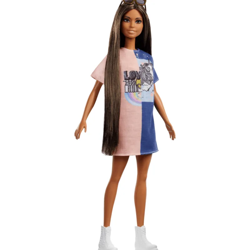 Barbie Fashion Doll & Beauty Long Hair Fashion Dress con Botas Blancas<Mattel Clearance