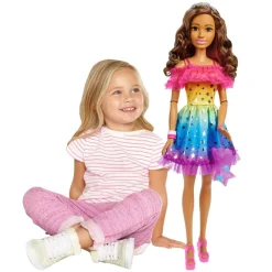 Barbie Fashion Dolls Estatura de 71 cms Vestido Arcoiris<Mattel New
