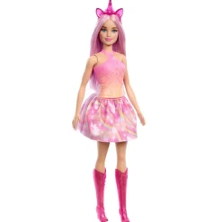 Barbie Fashion Outfit de Unicornio con Falda de Ensueño y Botas Rosas<Mattel Fashion