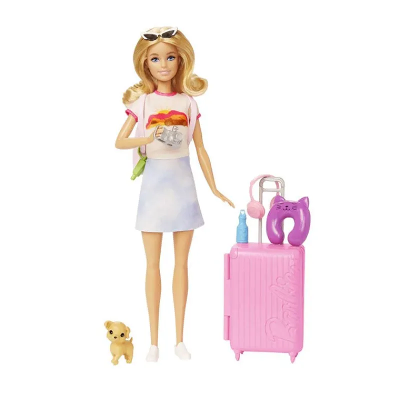 Barbie Fashion Viajera con Perrito Incluye 10 Accesorios de Viaje<Mattel Fashion