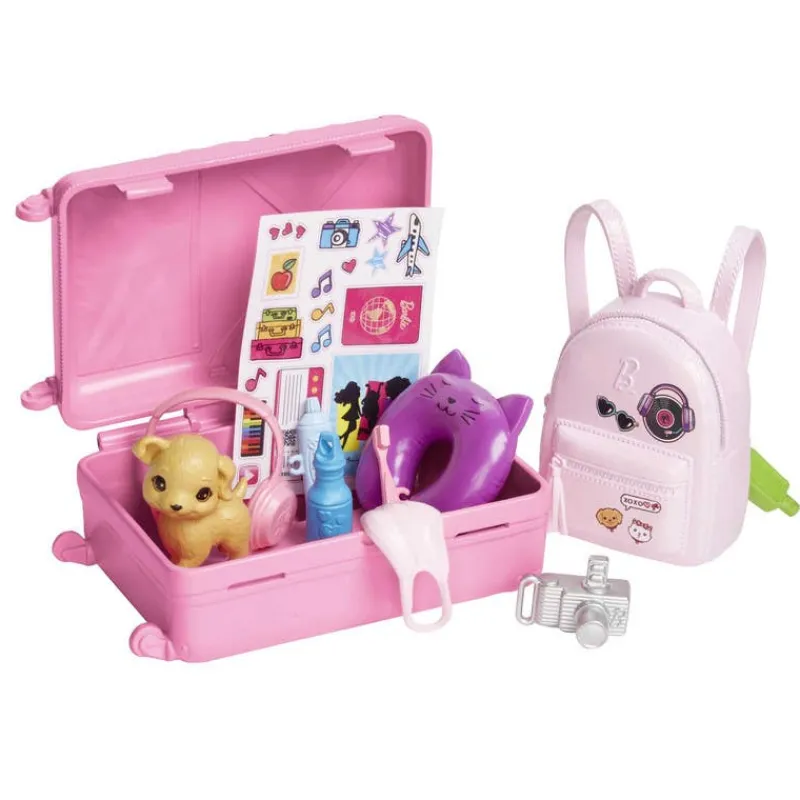 Barbie Fashion Viajera con Perrito Incluye 10 Accesorios de Viaje<Mattel Fashion