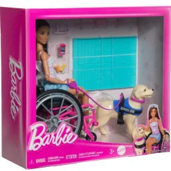 Barbie Inclusión Fashion Doll & Beauty con Silla de Ruedas y Perro Labrador de Servicio<Mattel Clearance