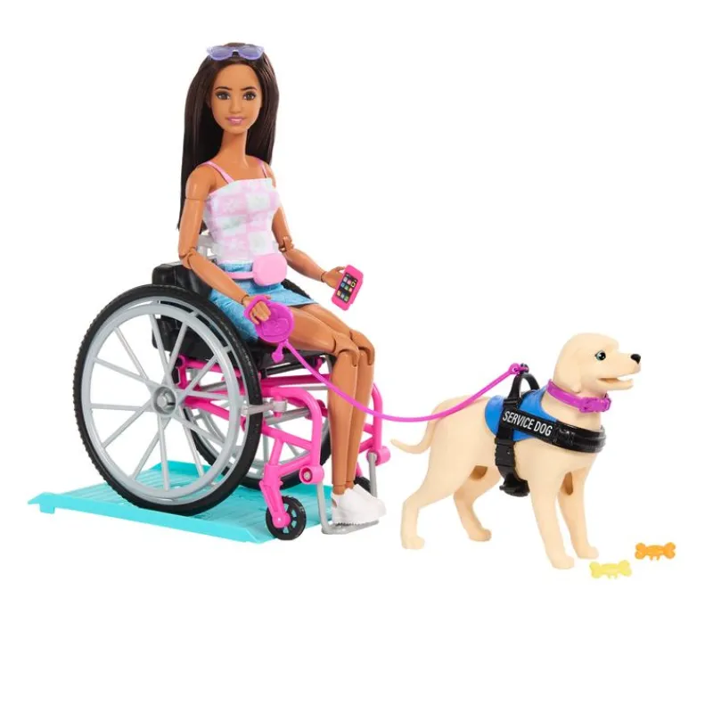 Barbie Inclusión Fashion Doll & Beauty con Silla de Ruedas y Perro Labrador de Servicio<Mattel Clearance