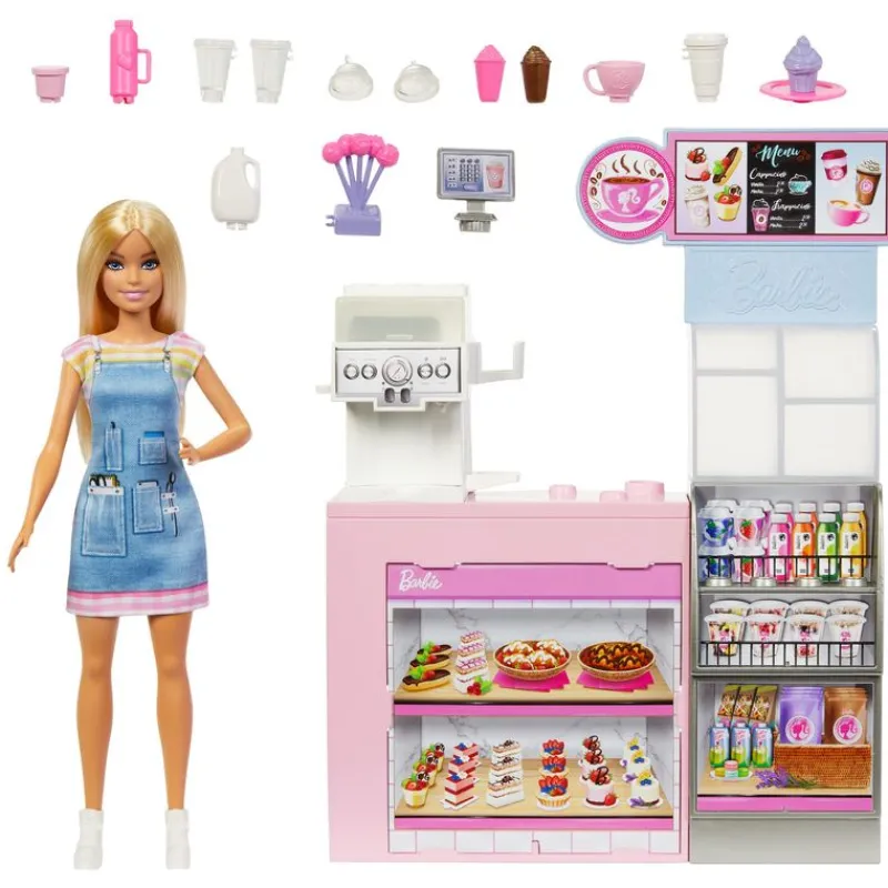Barbie Profesiones Barista con Set de Juego de Cafetería<Mattel Best