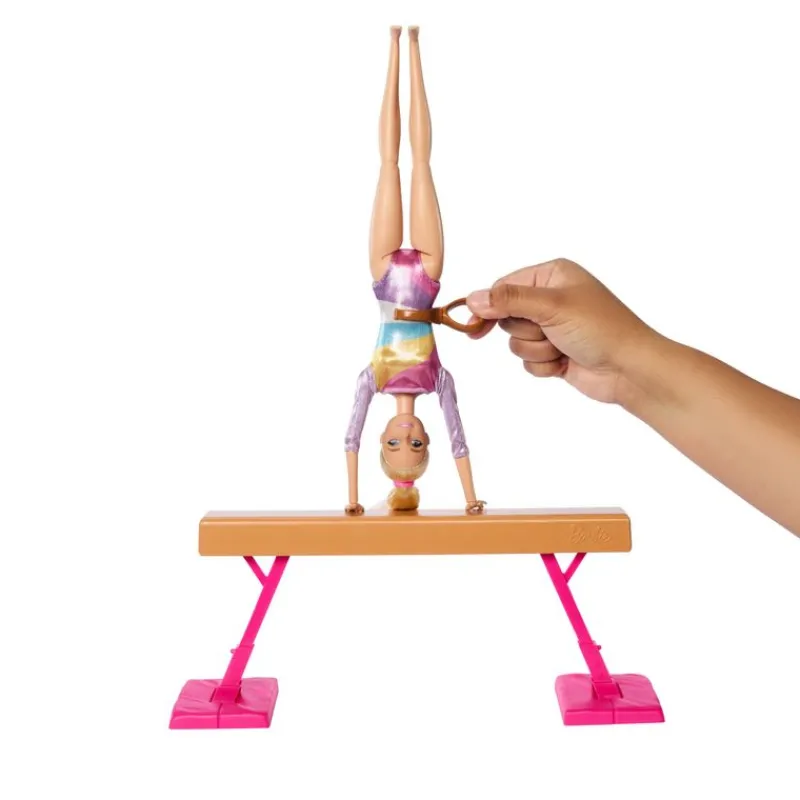 Barbie Rubia Profesiones Gimnasta con Set y Accesorios<Mattel New