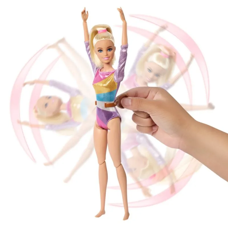 Barbie Rubia Profesiones Gimnasta con Set y Accesorios<Mattel New