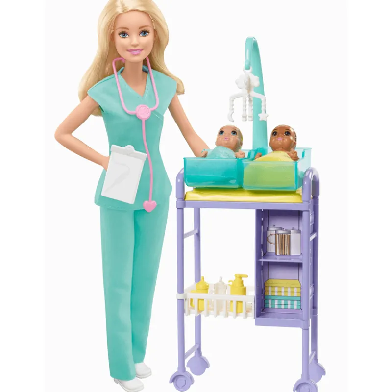 Barbie Rubia Profesiones Pediatra con Paciente Bebé<Mattel Fashion