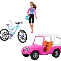 Barbie Set de Juego Muñeca con Bicicleta de Montaña HKB06<Mattel New