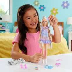 Barbie Set de Juego Peinados Divertidos Cabello Rubio JCT72<Mattel Clearance