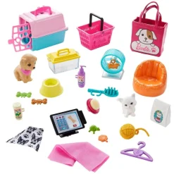Barbie Set deTienda Cuidado Para Mascotas Incluye Barbie Cuidadora<Mattel New