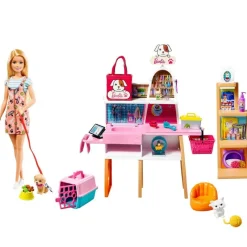 Barbie Set deTienda Cuidado Para Mascotas Incluye Barbie Cuidadora<Mattel New