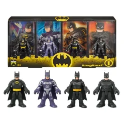 Batman 85 Aniversario Imaginext Pack de 4 Batman: Michael Keaton, George Clooney, Christian Bale y Robert Pattinson<Mattel Fashion