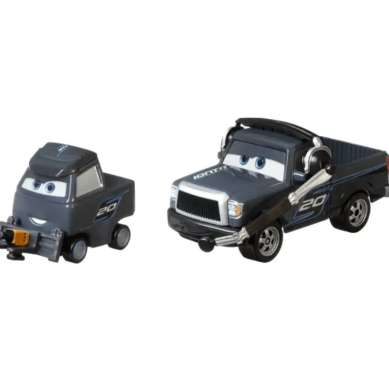 Cars de Disney y Pixar Duo Pack Vehículos de Juguete Jefe de equipo Jackson y Pitty<Mattel Hot