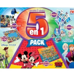 Disney 5 Juegos de Mesa en 1: Rompecabeza, Juego de la Oca, Lotería, Memoria y Serpientes y Escaleras<Fotorama Fashion