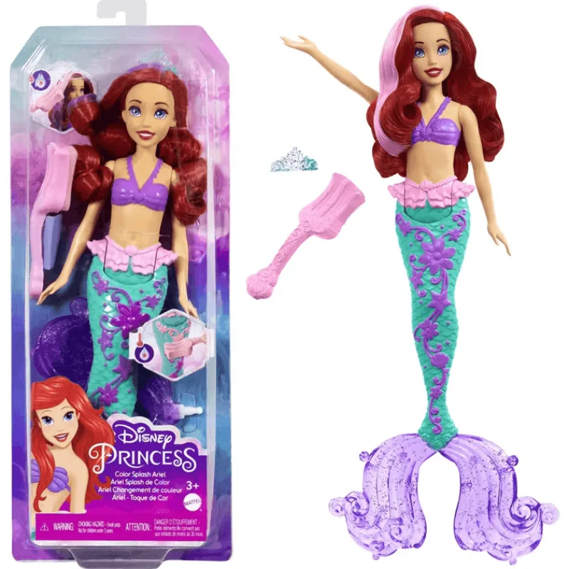 Disney Princesa Muñeca Ariel Cabello Cambios Sorpresa HLW00<Mattel Discount