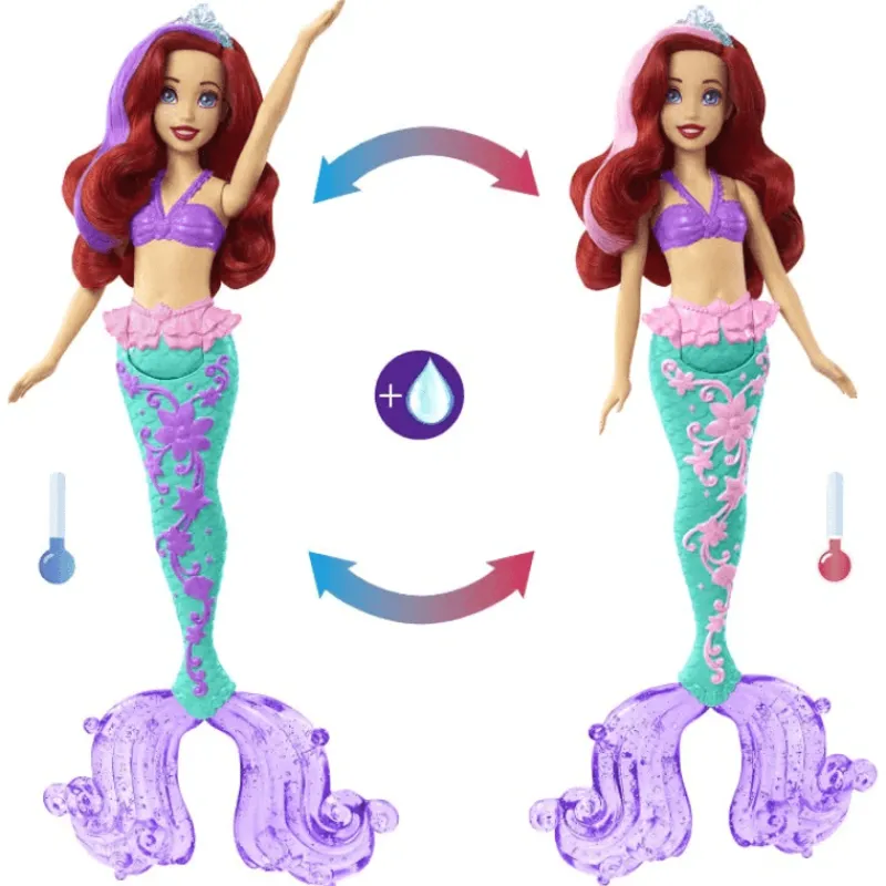 Disney Princesa Muñeca Ariel Cabello Cambios Sorpresa HLW00<Mattel Discount