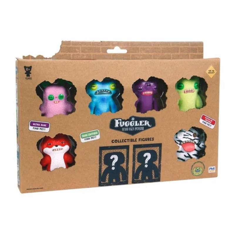 Fuggler collectible figures 8 pack Rabbit Lilac,Weirdo Blue,Alien Purple,Munch Green,Squirrel Red,Boogah Zebra, & 2 Surprise Fuggler FUG06000<Famosa Best