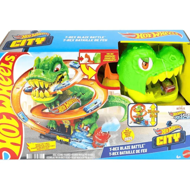 Hot Wheels City Pista T-Rex vs Estación de Bomberos JBM73<Mattel Discount