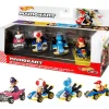 Hot Wheels Mario Kart Set de 4 Vehículos, Incluye: Yoshi, WaLuigi, Toad y Diddy Kong<Mattel Online