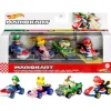 Hot Wheels Mario Kart Set de 4 Vehículos, incluye: Baby Mario, Baby Princesa Peach, Baby Luigi y Baby Bowser<Mattel Hot