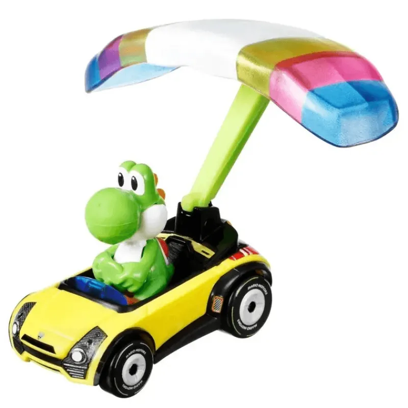 Hot Wheels Mario Kart Vehículo Yoshi con Glider<Mattel Clearance