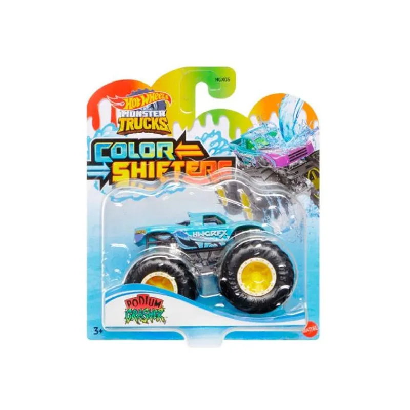 Hot Wheels Monster Truck Cambio de Color Grasher<Mattel Hot