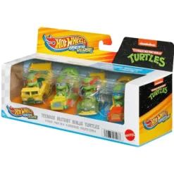 Hot Wheels RacerVerse Tortugas Ninja Paquete 4 Personajes HKD30<Mattel Fashion