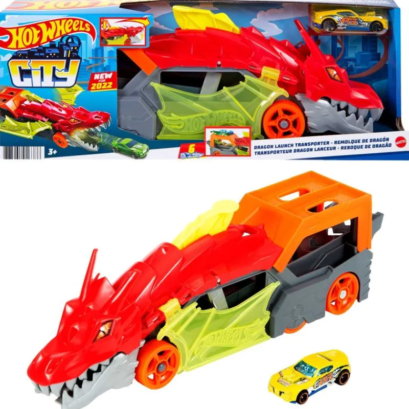 Hot Wheels Remolque Dragon para 30 Autos<Mattel Outlet