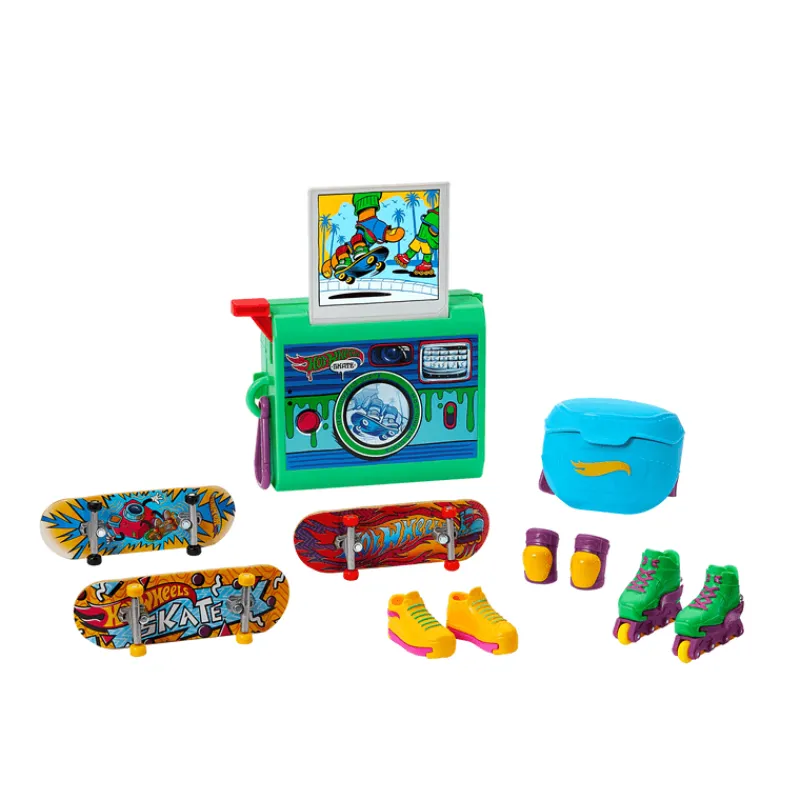 Hot Wheels Skate Park Bowl Cámara Incluye 3 Patinetas, Rodilleras, Roller y Sneakers<Mattel Best