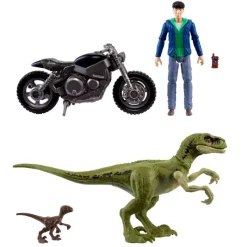 Jurassic World Animado Set de Juegos con Dos Dinosauiros, Motocicleta, Personaje Kenji y Realidad Aumentada<Mattel Online