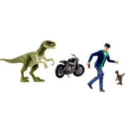 Jurassic World Animado Set de Juegos con Dos Dinosauiros, Motocicleta, Personaje Kenji y Realidad Aumentada<Mattel Online