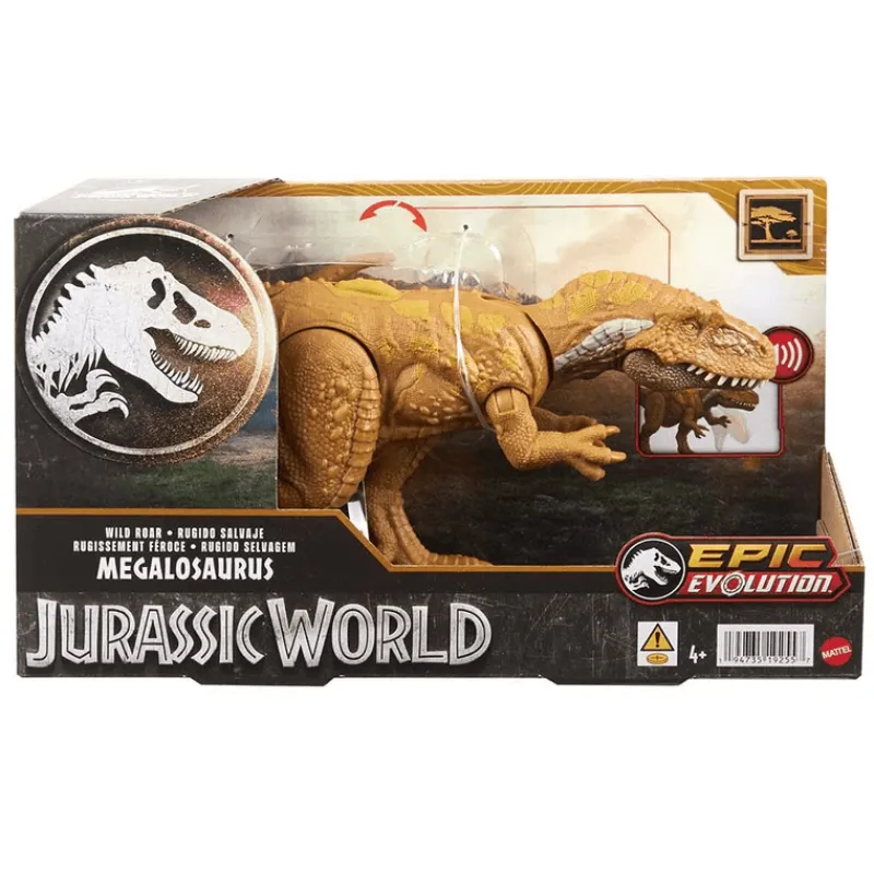 Jurassic World Dinosaurio Colección Megalosaurus Rugido Feroz HTK73<Mattel Fashion