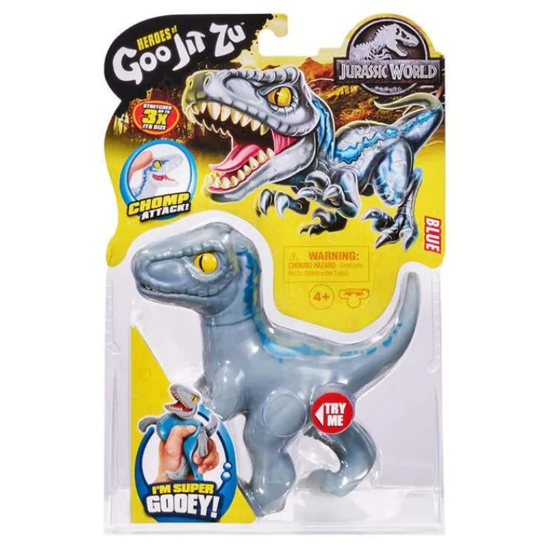 Jurassic World GooJitZu Dinosaurio Elástico Velociraptor Blue<Bandai Hot