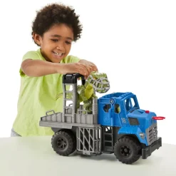 Jurassic World Imaginext Vehículo Transportador de Dinosaurios, Inlcuye Dinosaurio, Figura de acción y Lanzador de Dardos<Mattel Clearance