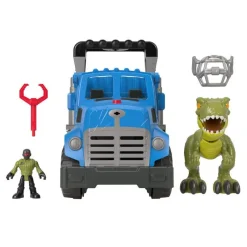 Jurassic World Imaginext Vehículo Transportador de Dinosaurios, Inlcuye Dinosaurio, Figura de acción y Lanzador de Dardos<Mattel Clearance