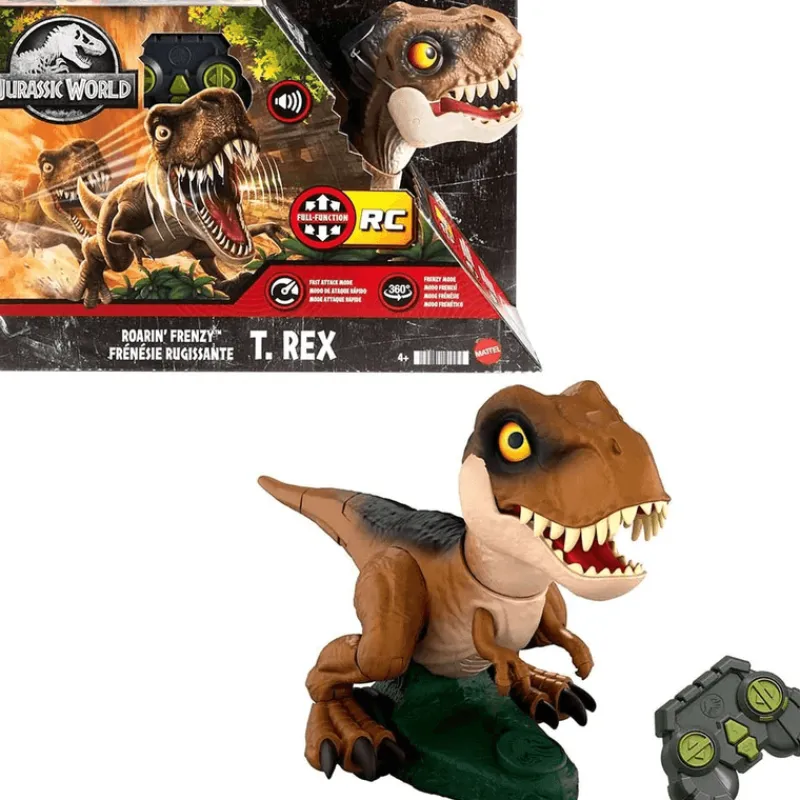 Jurassic World T. Rex Furia Rugiente con Control Remoto HTP60<Mattel Hot