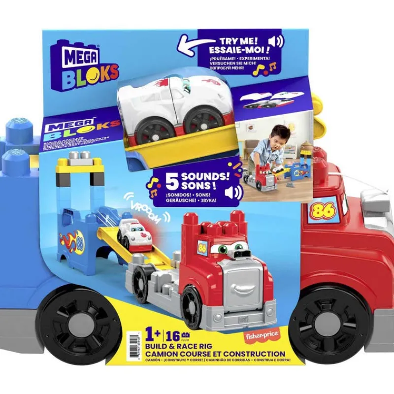 Mega Blloks Camión Construye y Corre con 5 sonidos y Pista<Mattel Online