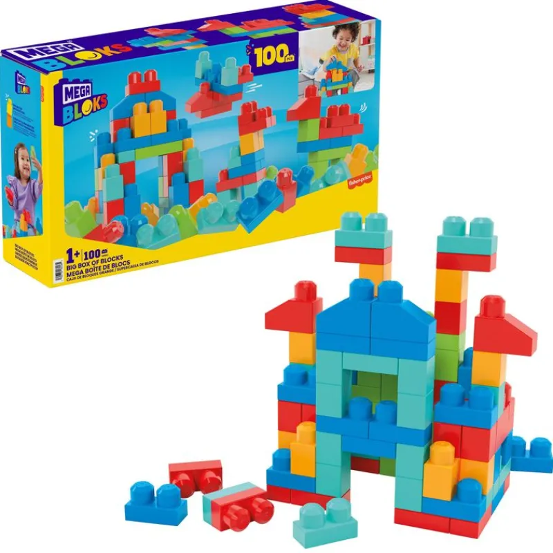Mega Bloks Caja e 100 Bloques Grandes<Mattel Online
