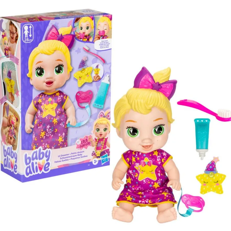 Muñeca Baby Alive Rubia Felices Sueños con Dientes Limpios<Hasbro Fashion